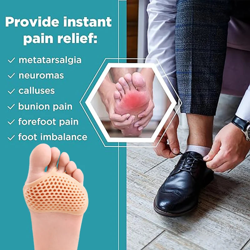Pexmen 2/4/10Pcs Metatarsal Pads Ball of Foot Cushions for Women and Men Gel Forefoot Pads Pain Relief Mortons Neuroma Calluses